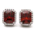 Kissen Ruby Stone 925 Sterling Silber Ohrstecker Schmuck